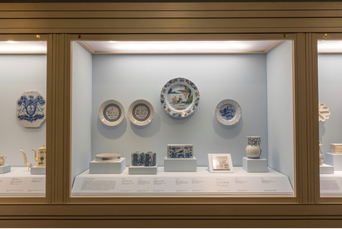 Installation of English 18th-century pottery from the collection. Image Courtesy of Saint Louis Art Museum.